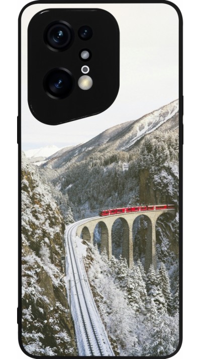OPPO Find X5 Pro Case Hülle - Silikon schwarz Winter 25 Winter polar express