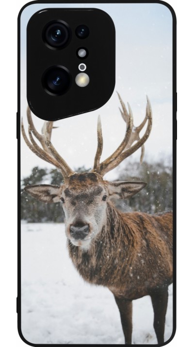 OPPO Find X5 Pro Case Hülle - Silikon schwarz Winter 25 Winter reindeer