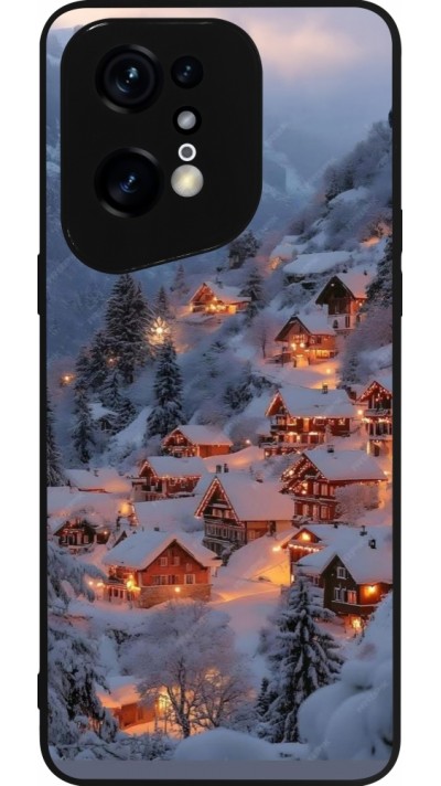 OPPO Find X5 Pro Case Hülle - Silikon schwarz Winter 25 Winter snowy village