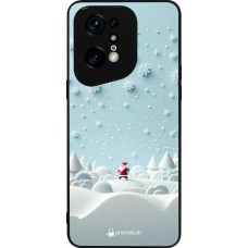 Coque OPPO Find X5 Pro - Silicone rigide noir Noël 2023 Petit Père Flocon