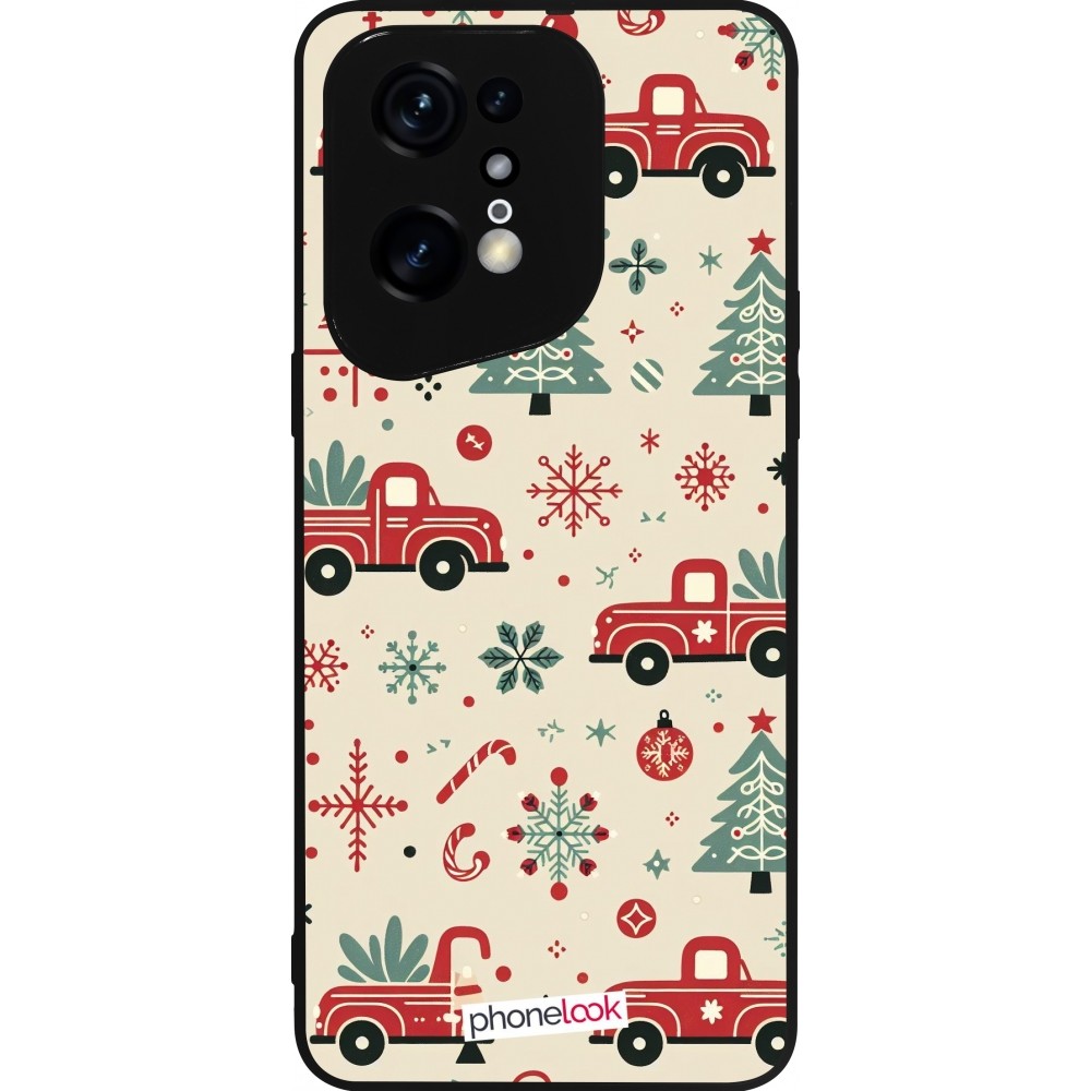 OPPO Find X5 Pro Case Hülle - Silikon schwarz Weihnachten 2024 Lkw Tanne