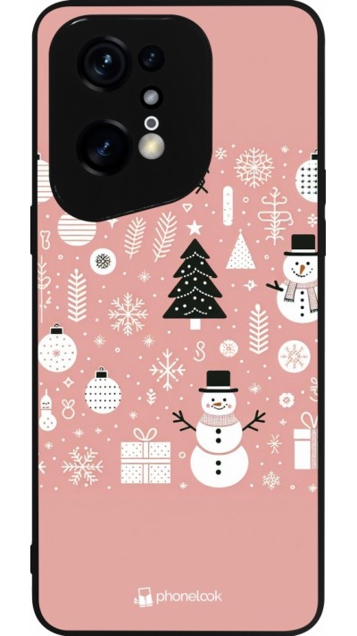 OPPO Find X5 Pro Case Hülle - Silikon schwarz Weihnachten 2024 Rose Schneemann Weihnachten