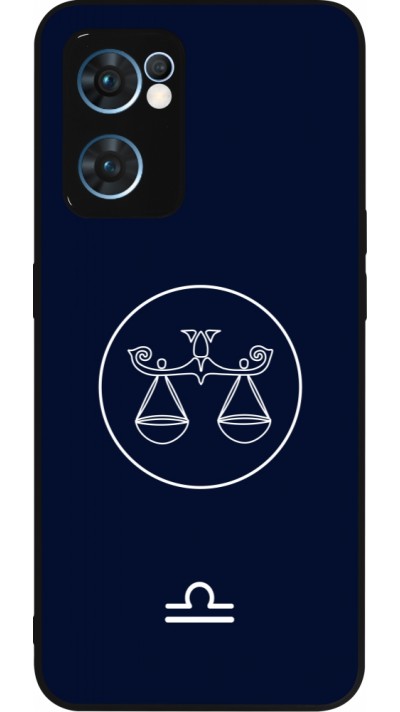 Coque OPPO Reno7 5G - Silicone rigide noir Astrologie Balance