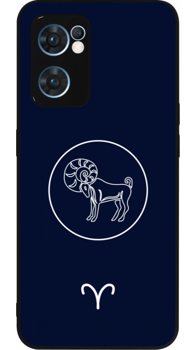 Coque OPPO Reno7 5G - Silicone rigide noir Astrologie Bélier