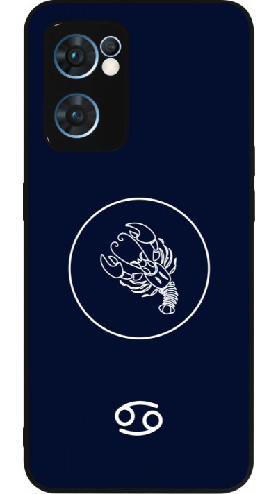 Coque OPPO Reno7 5G - Silicone rigide noir Astrologie Cancer