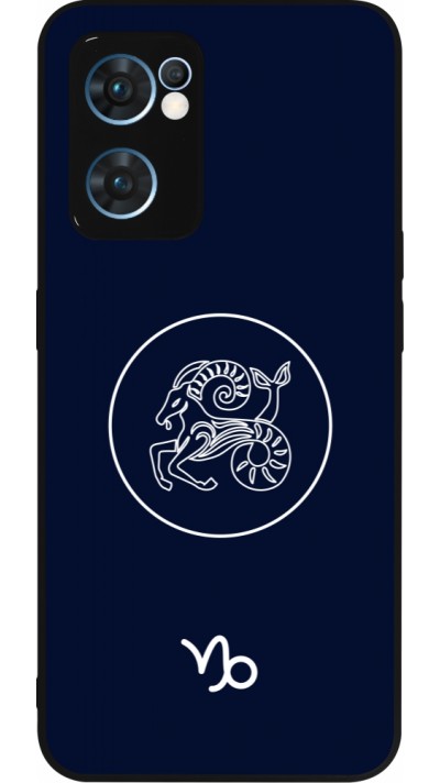 Coque OPPO Reno7 5G - Silicone rigide noir Astrologie Capricorne