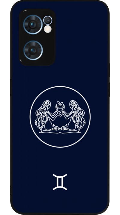 Coque OPPO Reno7 5G - Silicone rigide noir Astrologie Gémeaux