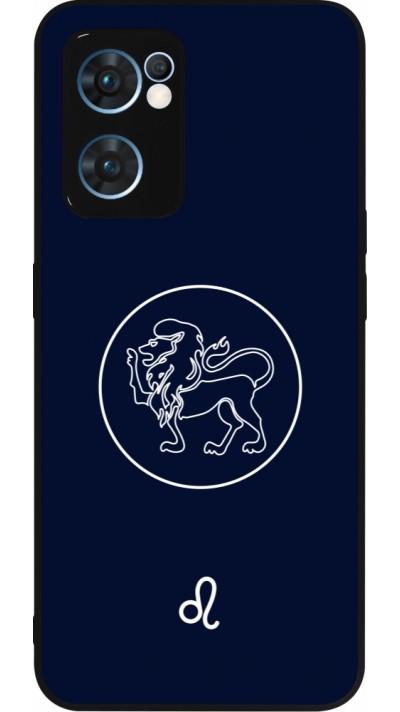 Coque OPPO Reno7 5G - Silicone rigide noir Astrologie Lion
