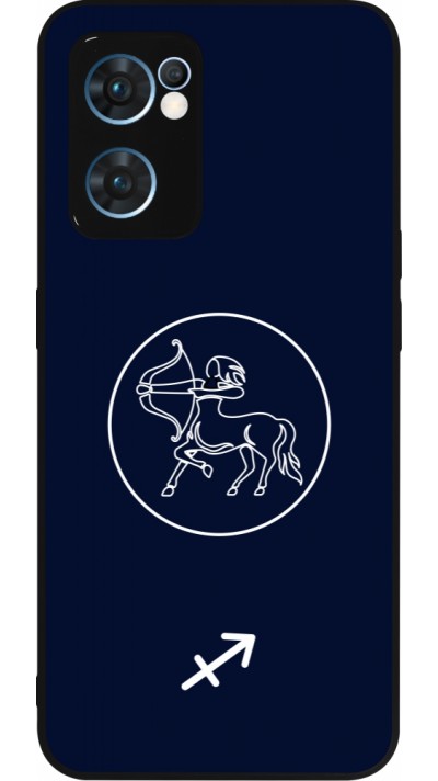 Coque OPPO Reno7 5G - Silicone rigide noir Astrologie Sagittaire