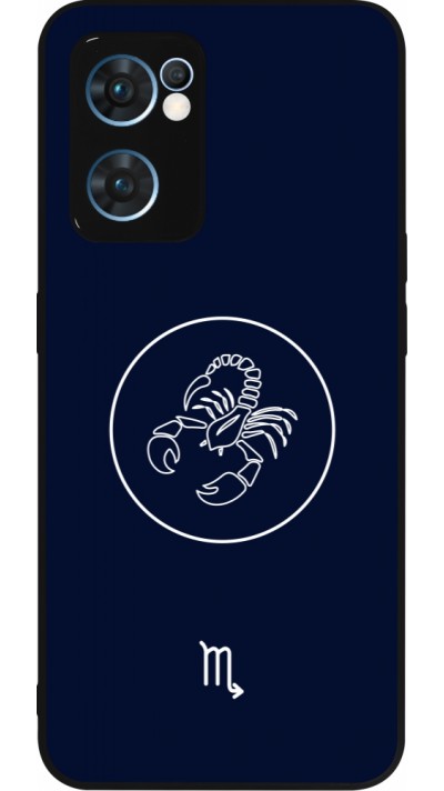 Coque OPPO Reno7 5G - Silicone rigide noir Astrologie Scorpion
