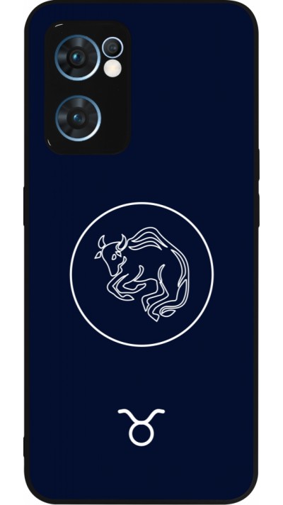 Coque OPPO Reno7 5G - Silicone rigide noir Astrologie Taureau