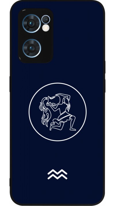 Coque OPPO Reno7 5G - Silicone rigide noir Astrologie Verseau