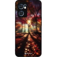 OPPO Reno7 5G Case Hülle - Silikon schwarz Herbstlicher goldener Glanz