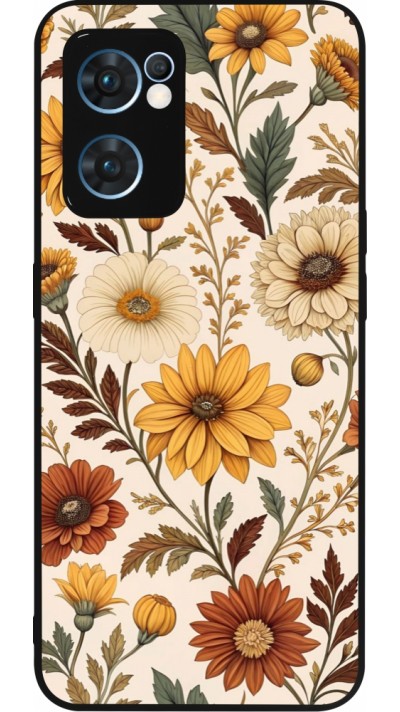 Coque OPPO Reno7 5G - Silicone rigide noir Autumn 25 Flower pattern