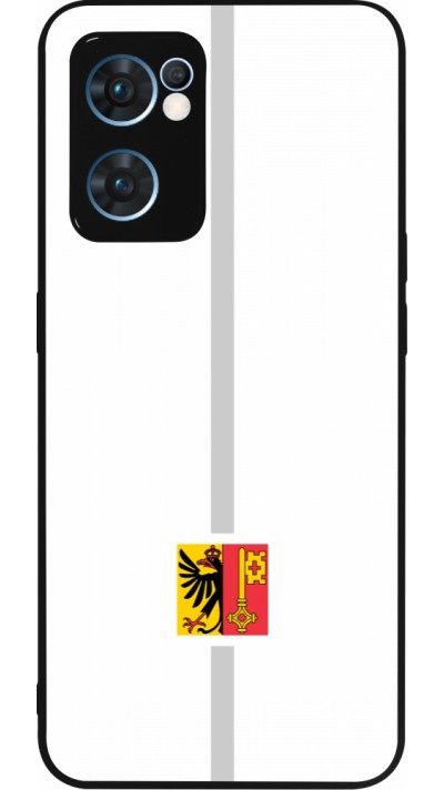 OPPO Reno7 5G Case Hülle - Silikon schwarz Kanton GE weiss