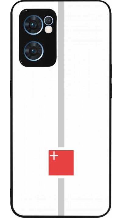OPPO Reno7 5G Case Hülle - Silikon schwarz Kanton SZ weiss