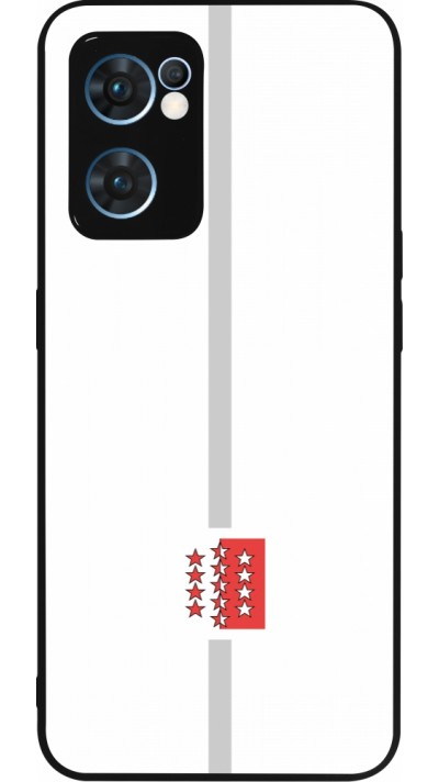 OPPO Reno7 5G Case Hülle - Silikon schwarz Kanton VS weiss