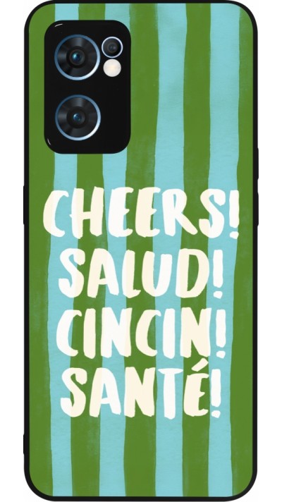 Coque OPPO Reno7 5G - Silicone rigide noir Cheers 2026