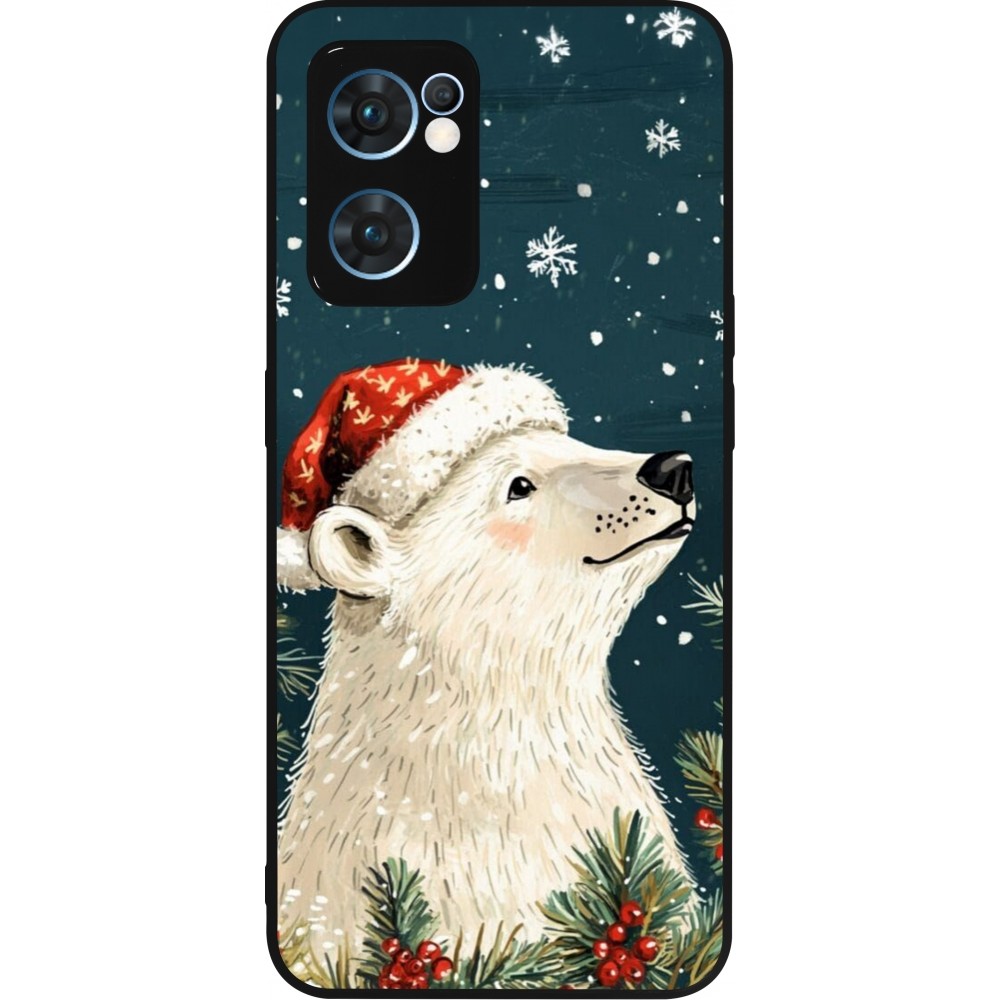 Coque OPPO Reno7 5G - Silicone rigide noir Christmas 25 Bear