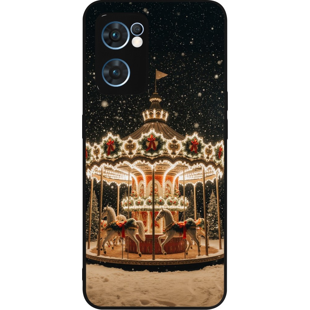 Coque OPPO Reno7 5G - Silicone rigide noir Christmas 25 Carousel