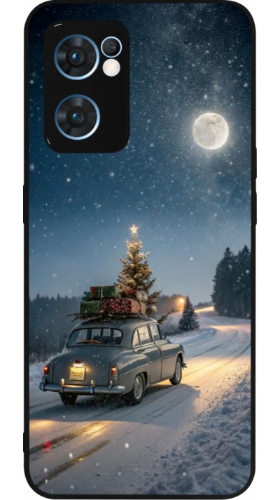 Coque OPPO Reno7 5G - Silicone rigide noir Christmas 25 Car with Tree Xmas
