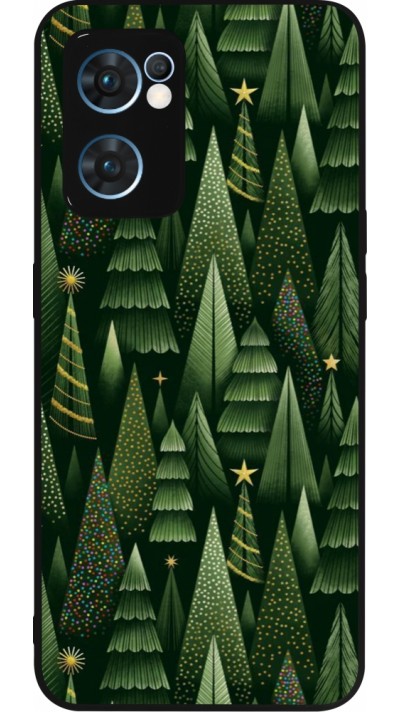 Coque OPPO Reno7 5G - Silicone rigide noir Christmas 25 Pattern Xmas Tree