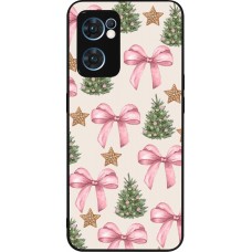 Coque OPPO Reno7 5G - Silicone rigide noir Christmas 25 Vintage Ribbons