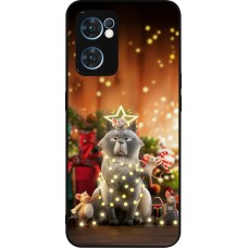 Coque OPPO Reno7 5G - Silicone rigide noir Christmas 25 Xmas Cat