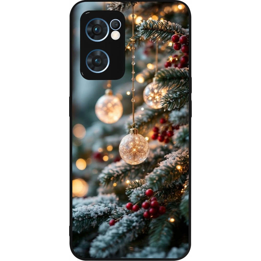 OPPO Reno7 5G Case Hülle - Silikon schwarz Christmas 25 Xmas Decorated Tree