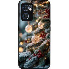 OPPO Reno7 5G Case Hülle - Silikon schwarz Christmas 25 Xmas Decorated Tree