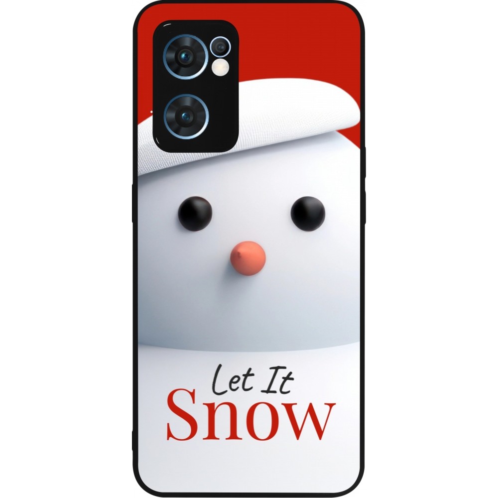 Coque OPPO Reno7 5G - Silicone rigide noir Christmas 25 Xmas Snowman