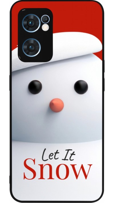 Coque OPPO Reno7 5G - Silicone rigide noir Christmas 25 Xmas Snowman