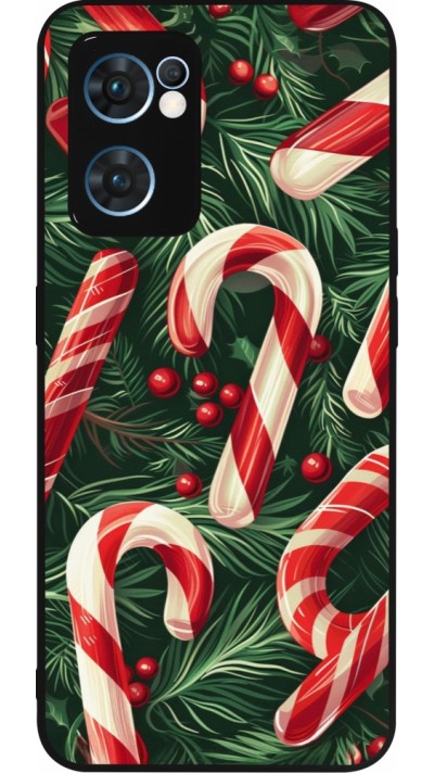 Coque OPPO Reno7 5G - Silicone rigide noir Christmas 25 Xmas Stick
