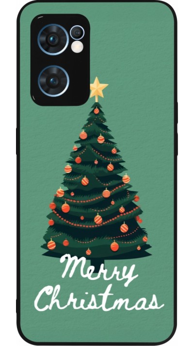 Coque OPPO Reno7 5G - Silicone rigide noir Christmas 25 Xmas Tree