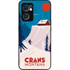 Coque OPPO Reno7 5G - Silicone rigide noir Crans-Montana Cabane