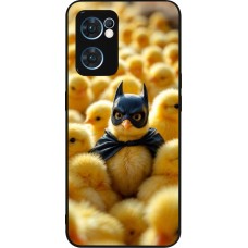 Coque OPPO Reno7 5G - Silicone rigide noir Easter 2026 Chicken Batman