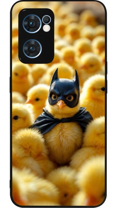 Coque OPPO Reno7 5G - Silicone rigide noir Easter 2026 Chicken Batman