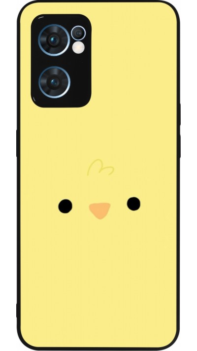 Coque OPPO Reno7 5G - Silicone rigide noir Easter 2026 Little chicken