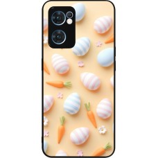 Coque OPPO Reno7 5G - Silicone rigide noir Easter 2026 Pattern Easter