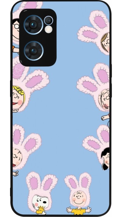 Coque OPPO Reno7 5G - Silicone rigide noir Easter 2026 Snoopy