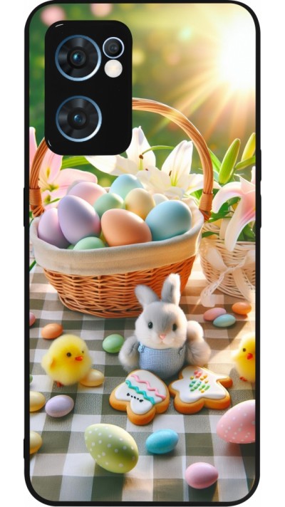OPPO Reno7 5G Case Hülle - Silikon schwarz Ostern 2025 Osterkorb