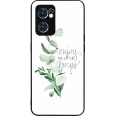 Coque OPPO Reno7 5G - Silicone rigide noir Enjoy the little things