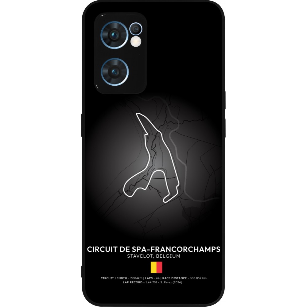 Coque OPPO Reno7 5G - Silicone rigide noir F1 Track 2025 Belgium