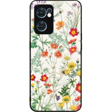 Coque OPPO Reno7 5G - Silicone rigide noir Flora Botanical Wildlife