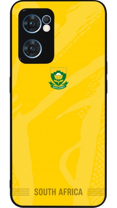 Coque OPPO Reno7 5G - Silicone rigide noir Maillot de football Afrique du Sud 2026 personnalisable