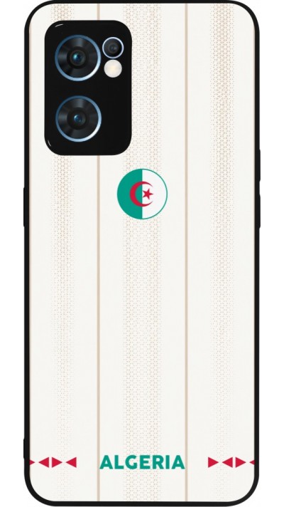 Coque OPPO Reno7 5G - Silicone rigide noir Maillot de football Algérie 2026 personnalisable