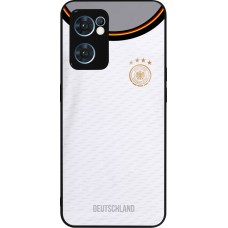 Coque OPPO Reno7 5G - Silicone rigide noir Maillot de football Allemagne 2022 personnalisable