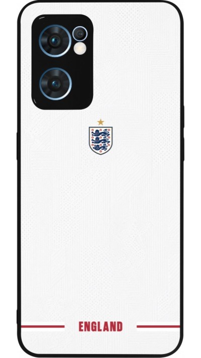 Coque OPPO Reno7 5G - Silicone rigide noir Maillot de football Angleterre 2026 personnalisable