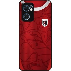 Coque OPPO Reno7 5G - Silicone rigide noir Maillot de football Autriche personnalisable