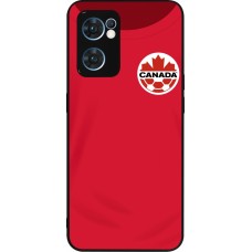 Coque OPPO Reno7 5G - Silicone rigide noir Maillot de football Canada 2022 personnalisable